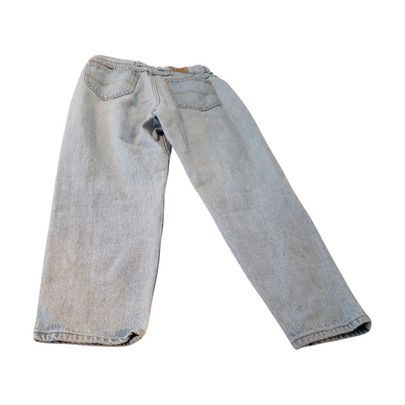 Vtg Lee Jeans Women sz 14 Petite Light Wash Blue High Rise Straight Leg Denim - Picture 2 of 11